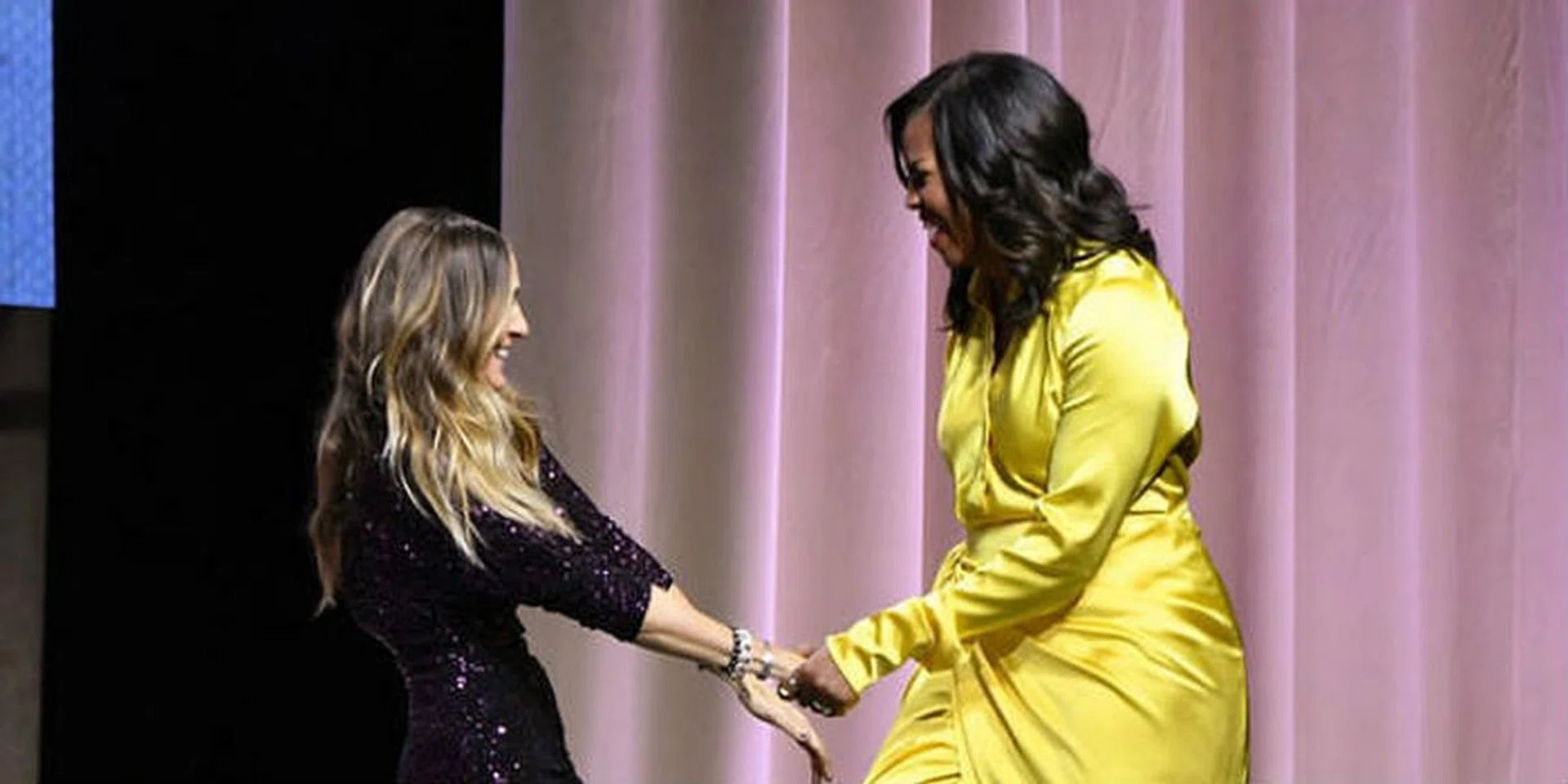 Michelle Obama in Balenciaga thigh-high knife boots