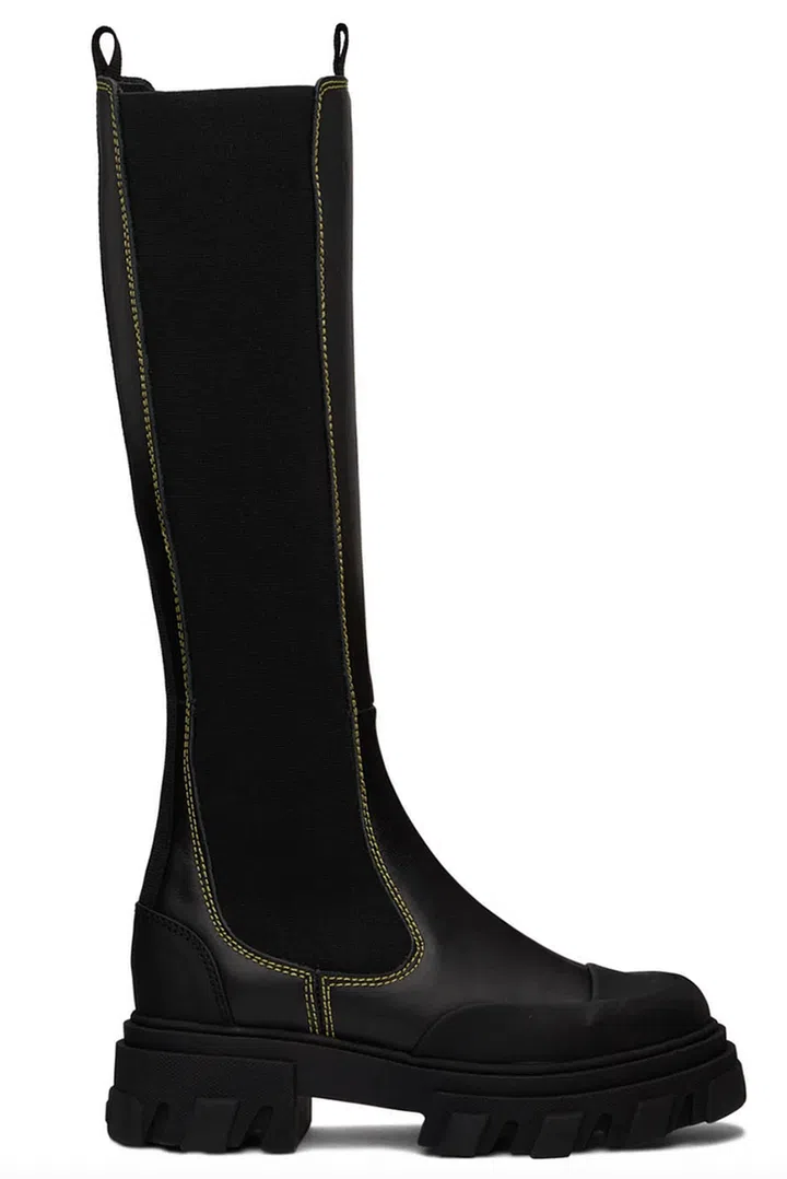 Black Cleated High Chelsea Boots, US$545, Ganni at Ssense