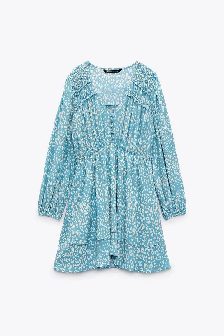 Animal Print Mini Dress, $69.90, Zara
