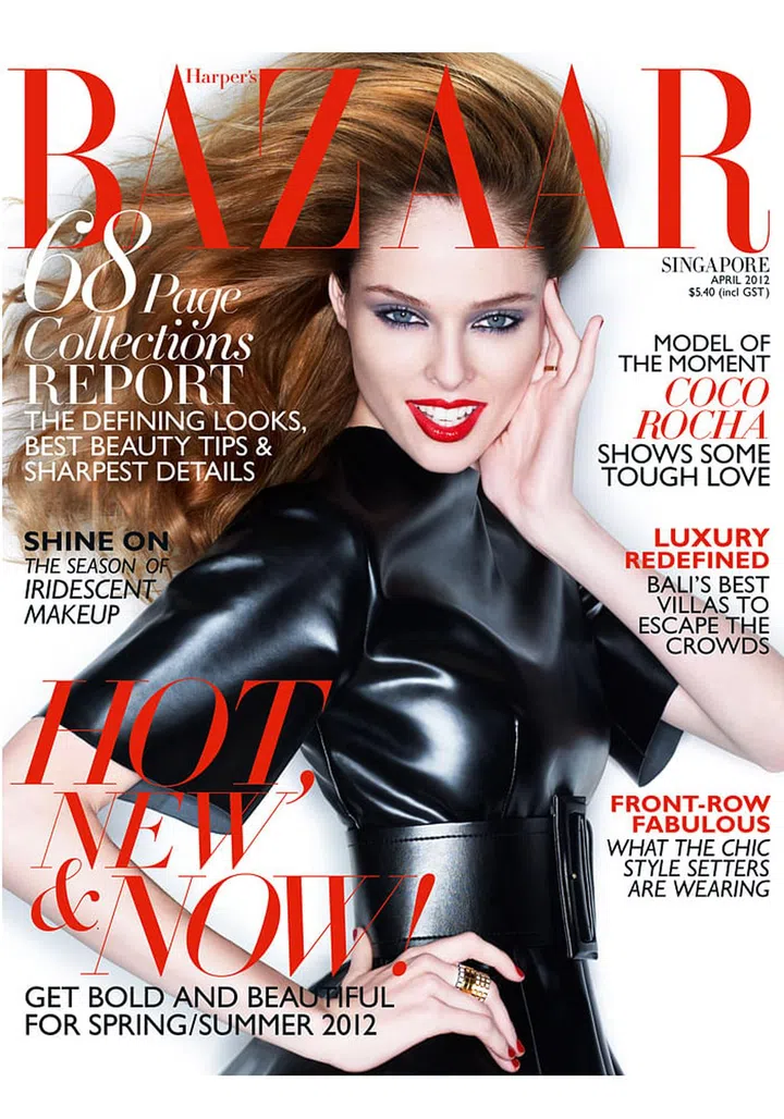 Coco Rocha in leather Céline top from spring/summer 2012 runway collection.