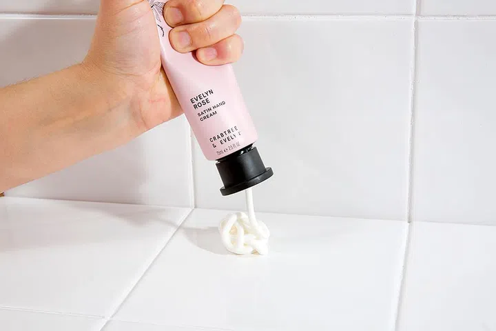Evelyn Rose Satin Hand Cream, $15 for 25ml or $34 for 75ml. Photo: Crabtree &amp; Evelyn