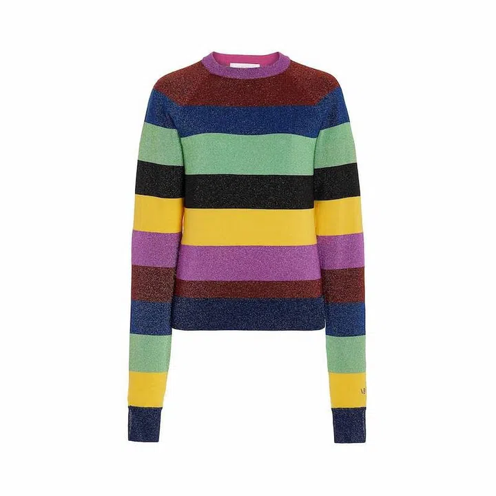 Striped Metallic-Knit Sweater, US$520 (about $704), Victoria Beckham at Moda Operandi
