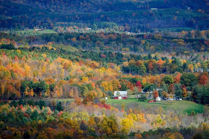 For another camping getaway without the roughing it, head to New York’s Catskills Mountains, about 140 miles from Manhattan—specifically the town of Windham, where you’ll find the new Scandi-inspired East Wind Hotel &amp; Bar. Of its 19 rooms, three are A-frame cabins, which include comforts like Frette linens, Faribault wool blankets, WiFi, and private bathrooms. After days spent hiking, visiting the Saugerties Lighthouse, and exploring the surrounding area, you can come back to relax at the bar (open Friday to Sunday), in front the fire pit, or in the extra-large hot tub. If you’re up for a drive, you could make the 40-minute trip to Germantown for dinner at local favorite Gaskins.
Photo: Getty