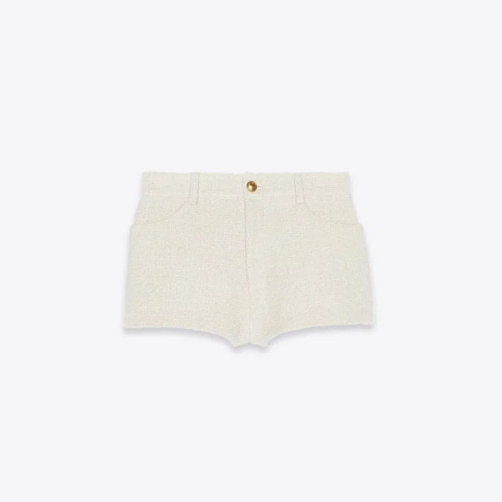 Shorts In Tweed, $2,000, Saint Laurent by Anthony Vaccarello 
