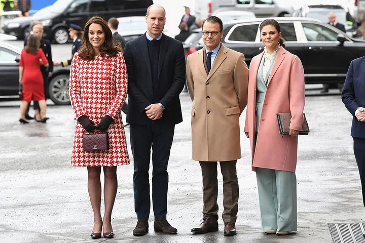 The Duke and Duchess of Cambridge visited the Karolinska Institute along with Crown Princess Victoria of Sweden and Prince Daniel of Sweden. Photo: Getty