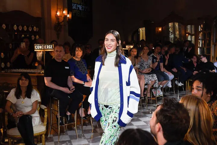 The model walks the runway in Paris.

Photo: Getty