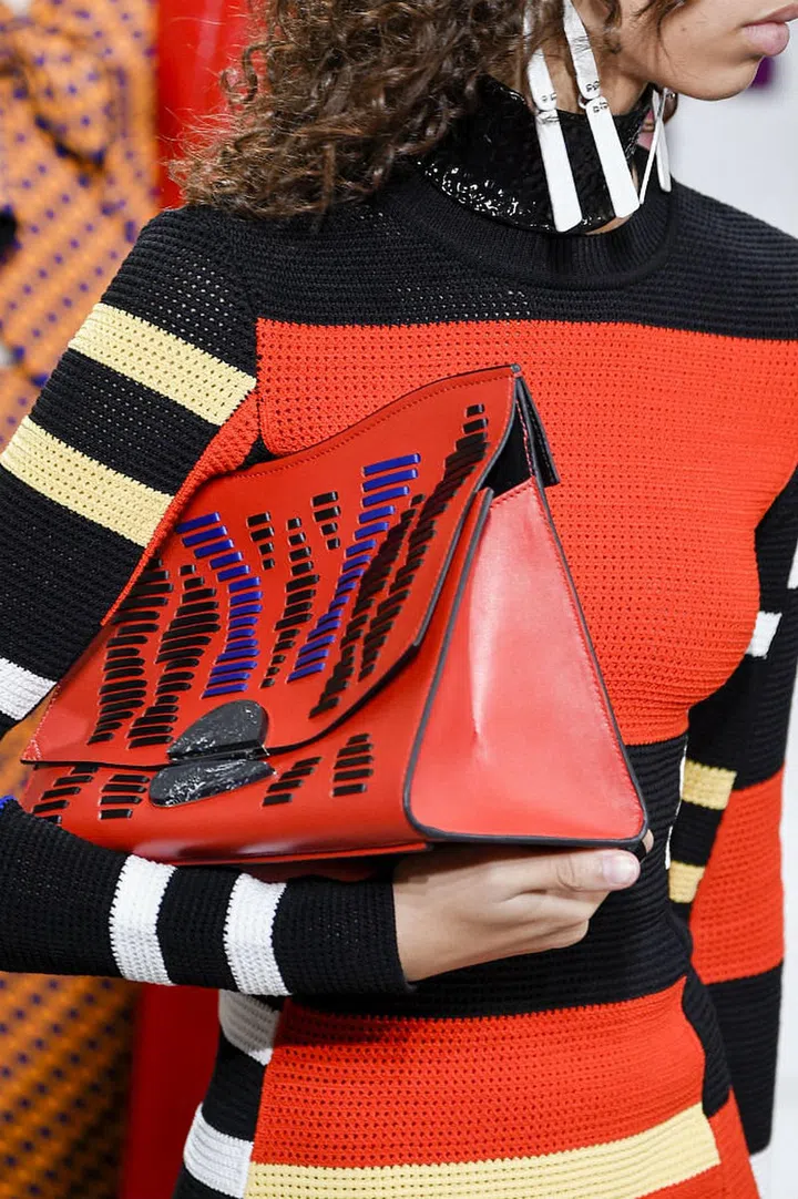 Seen at: New York Fashion Week//Why we love it: Much like the white rendition, this red one stands out because of its striking colour. The woven leather detailing is a perfect addition to this lust-worthy design. (Photo: Getty)