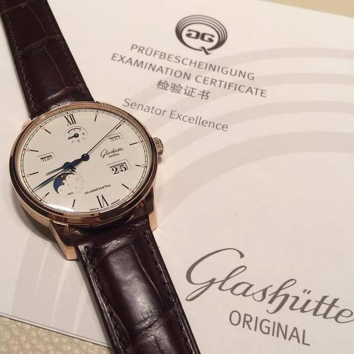 The 42mm Senator Excellence Perpetual Calendar is available in rose gold, steel and steel with steel bracelet