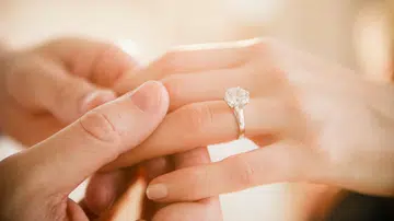 Engagement ring wedding ring