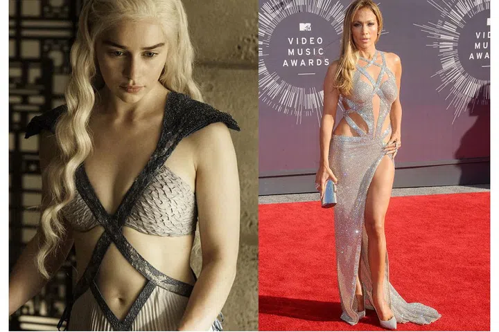 Daenerys Targaryen: Contemplating her kingdom (again).
Jennifer Lopez: In Charbel Zoe at the 2014 VMAs. Photo: HBO/Getty