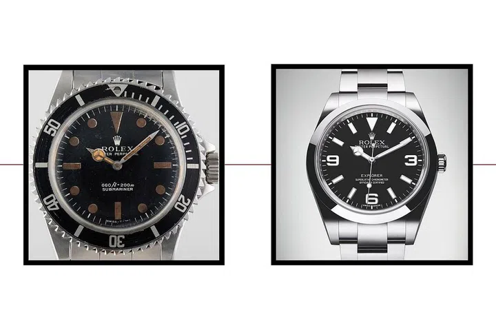 Created for a couple on their 1953 expedition to Mount Everest, the Rolex Explorer was designed to perform flawlessly in extreme conditions. Able to withstand enormous changes in temperature and pressure, the giveaway black dial that's still seen on the watches today features oversized and luminous 3 - 6 - 9 numerals and indices, a distinctive feature of the highly legible waterproof watch.

One of the most expensive examples of such a watch is the 1953 Submariner. The watch, complete with the customized circular buzz saw bezel and case signed by a legendary actor, came up for auction last year and sold at Phillips for an astonishing $365,000—even though it no longer told time.
