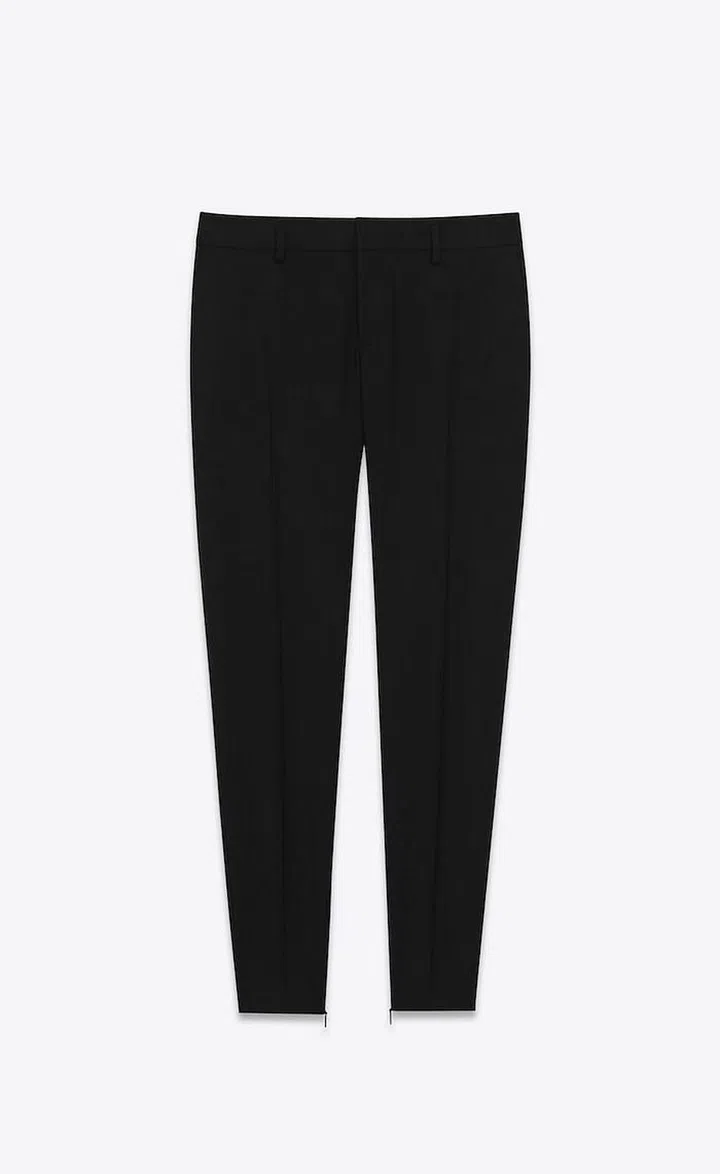 Skinny Pants in Saint Laurent Gabardine, $1,220, Saint Laurent