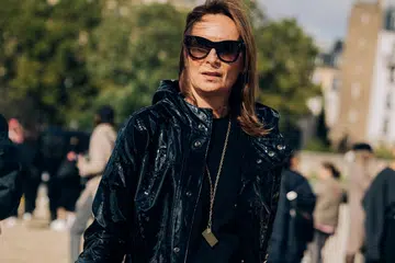 Street Style Leong SuShan Black Raincoat