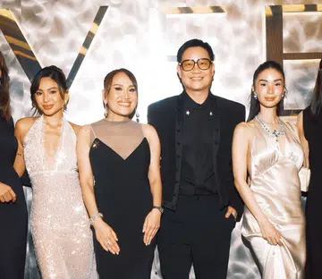 Celebrities and founders of Aivee Clinic, Dr Aivee Teo and Dr Z Teo, at the 17th anniversary party of the clinic.