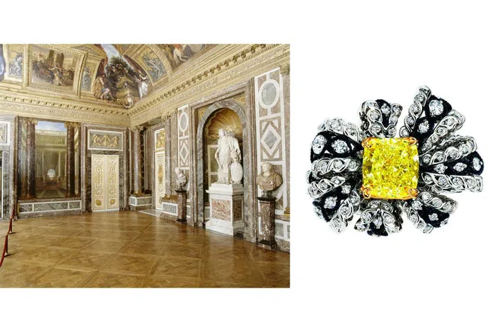 Baroque style and an abundance of arch curves properly celebrate the goddess of beauty.