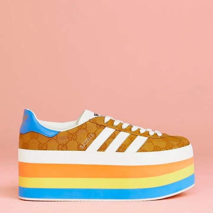 adidas gazelle silver green womens adidas x Gucci Gazelle Green GG Monogram – GlobalSneakers main image 0
