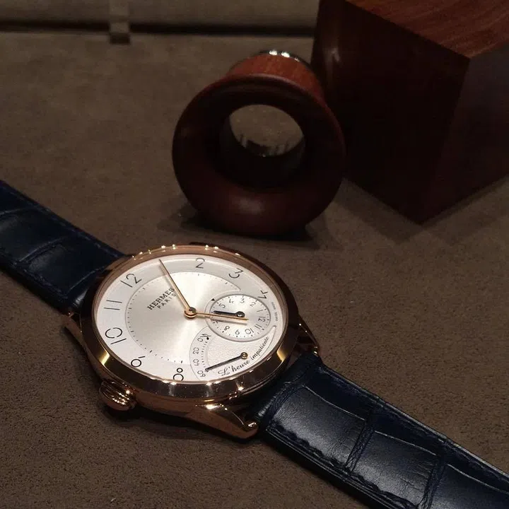 The playful Slim d'Hermès L'Heure Impatiente marks the brand's fourth collaboration with master watchmaker Jean-Marc Wiederrecht