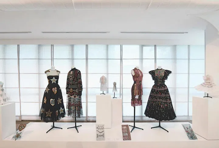 Archive pieces from Dior on display at the Chanakya School of Craft.