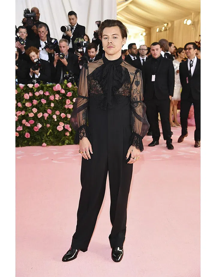 When he co-chaired the 2019 MET Gala and turned up in this show-stopping sheer shirt with just one pearl earring.