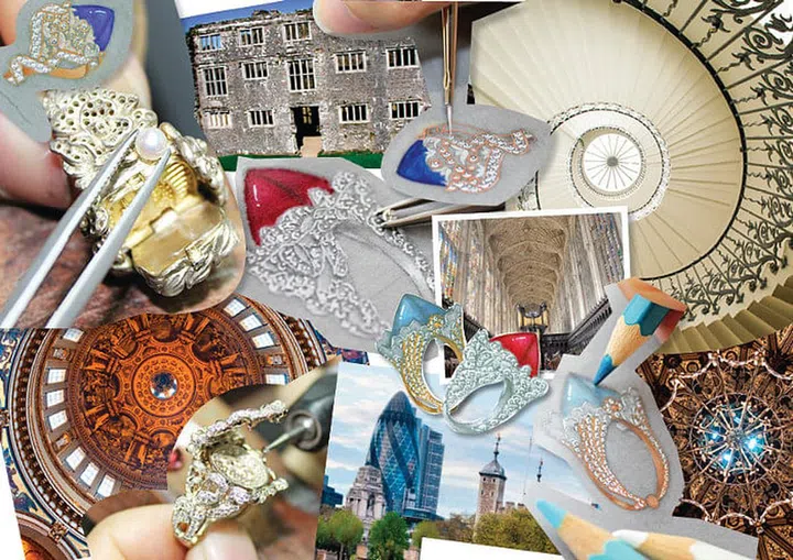 Inspiration moodboard for Jewels of Architecture