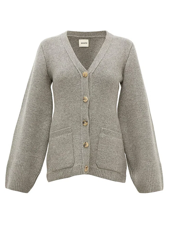 Cashmere cardigan, $1,895, Khaite at Matches Fashion.com. Photo: Courtesy 