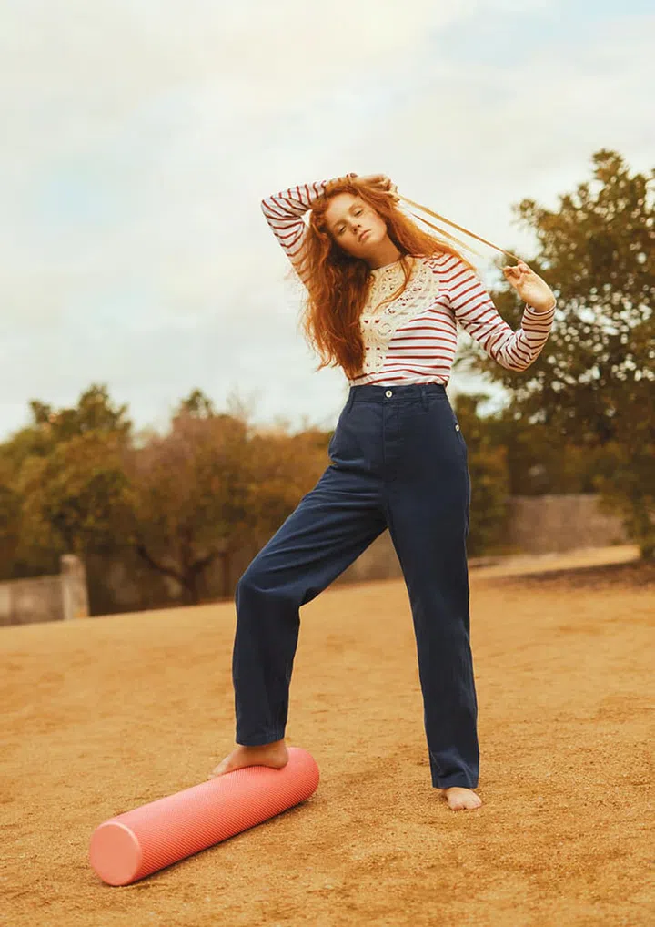 All clothes and accessories worn throughout the shoot are from Burberry’s February 2017 collection