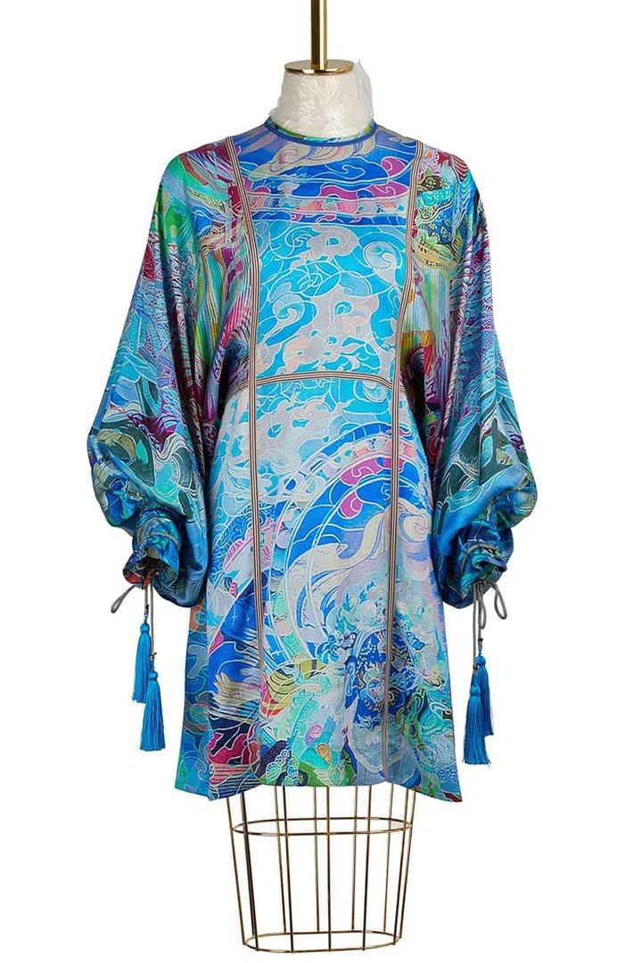 Etro dress, $2,280, www.24sevres.com