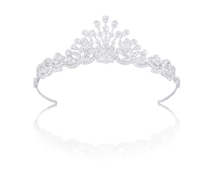 Scroll motif tiara, price on request, graffdiamonds.com