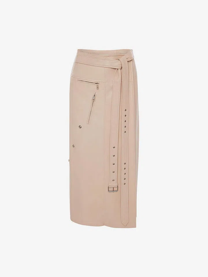 Leather Wrap Skirt, S$5,530, Alexander McQueen
