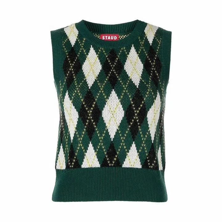 Argyle Knit Vest, $278, Staud at Farfetch
