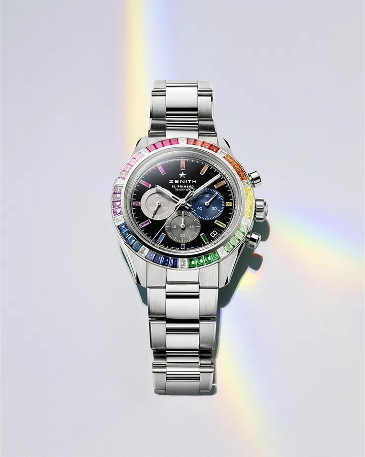 zenith rainbow sapphire chronomaster sport white gold 