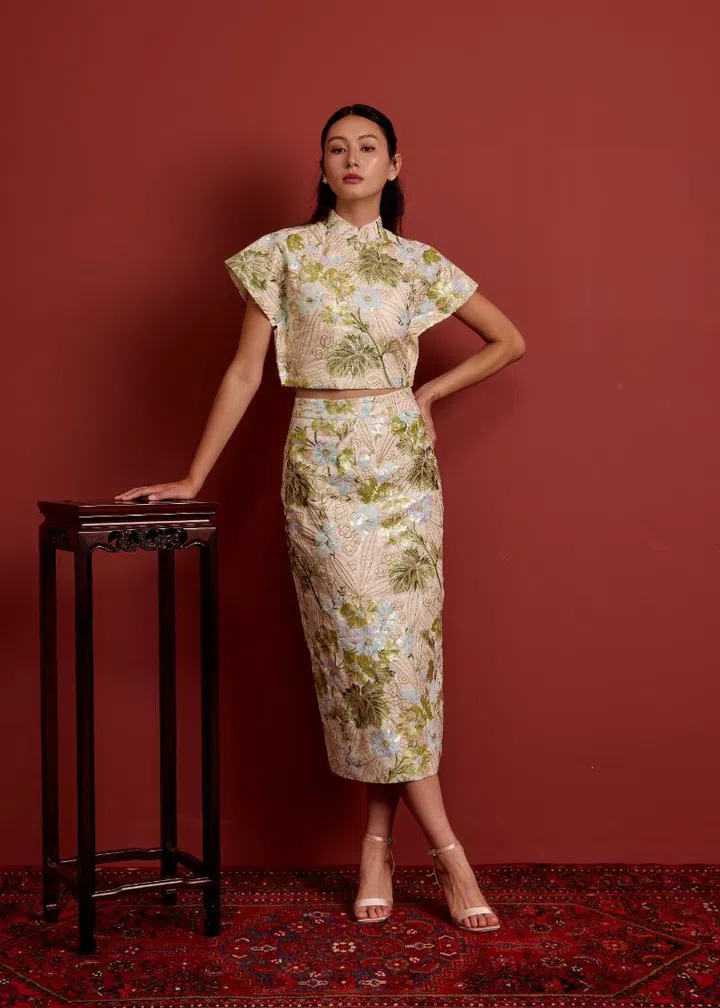 white christmas dresses Peacock Chinese Dress, Peacock Qipao Prom Dress, Peacock Cheongsam Xs / Red main image 0