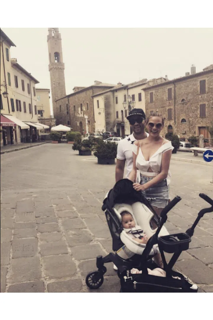 The new parents to baby Luna have their first family vacation in Tuscany, Italy. Photo: Instagram