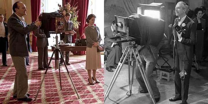 Finally, iconic photographer Cecil Beaton will also make an appearance in The Crown Season 2. Here, he's seen taking a photo of Prince Philip.