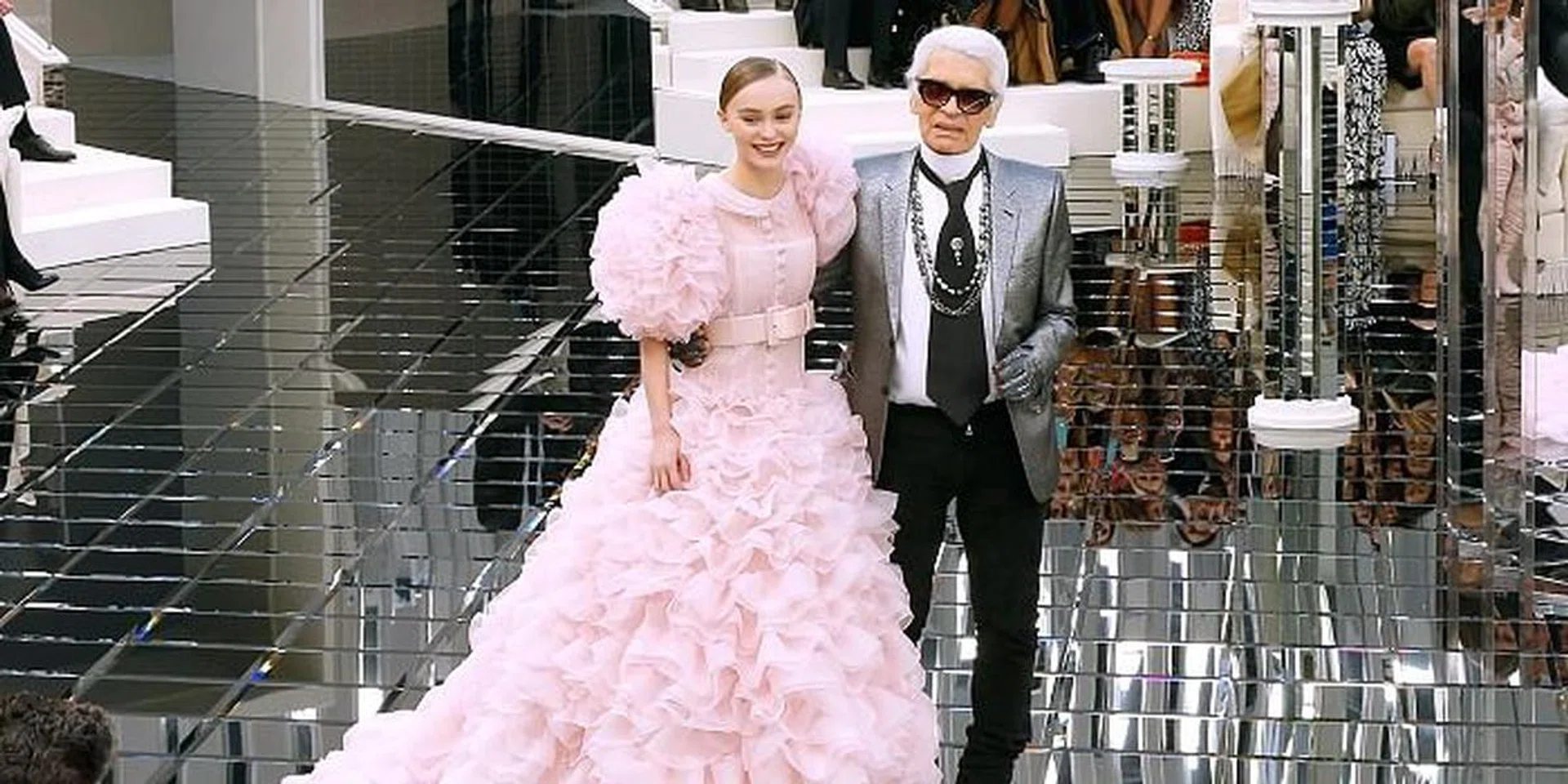 white christmas dresses Karl Lagerfeld Paris Scuba Crepe A Line Dress - Black/ Soft White main image 1