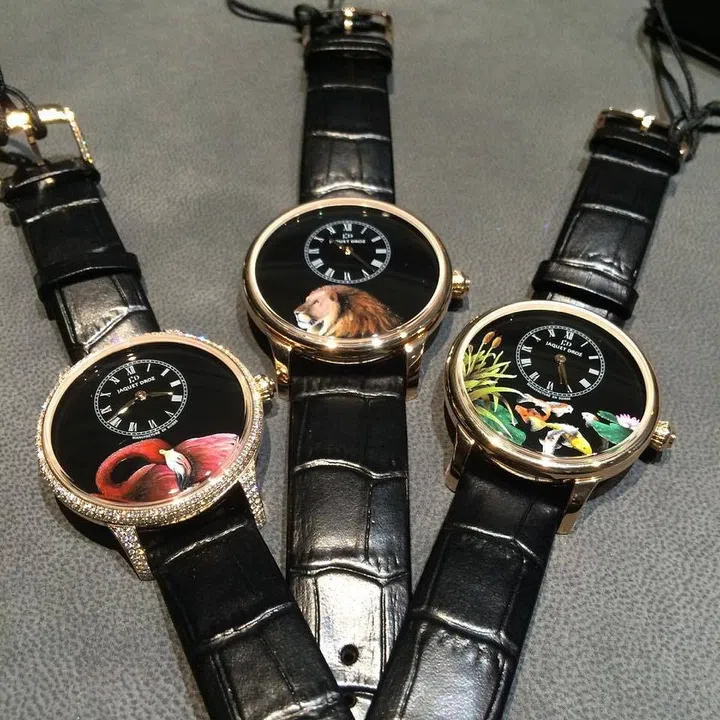Continuing the brand's tradition of miniature enamel painting is the Petite Heure Minute Black Enamel series