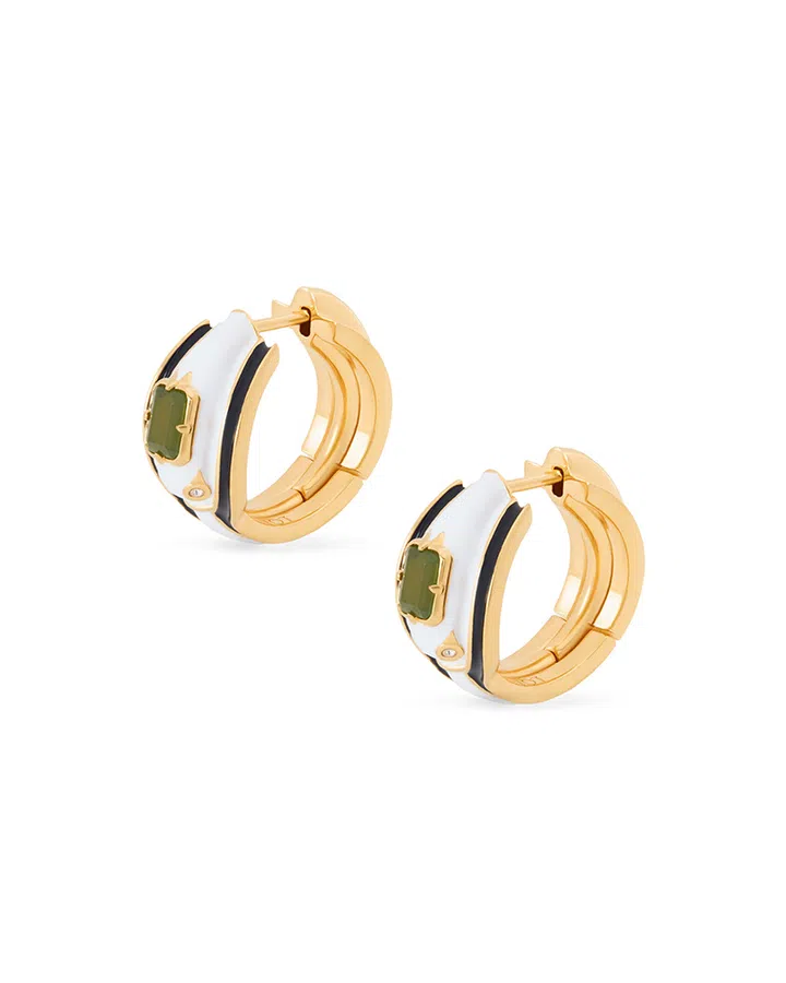 snake earrings loewe jade enamel