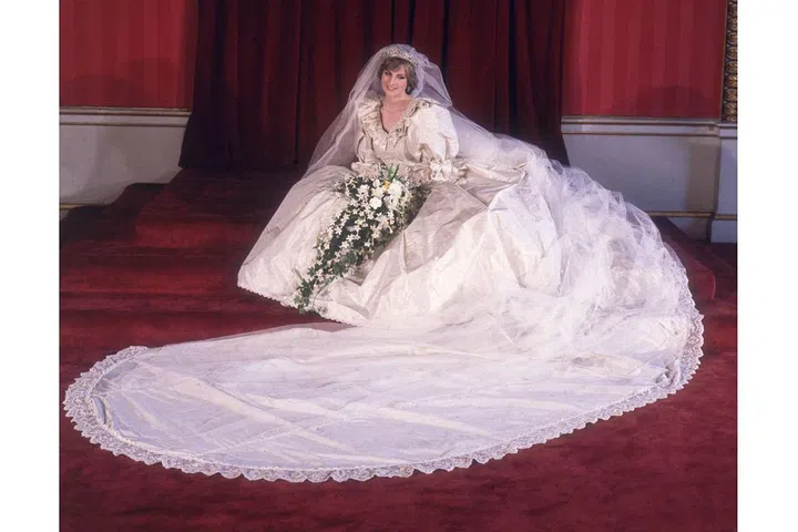 Princess Diana's David Emanuel wedding dress cost just £9,000 at the time but, as one of the most iconic wedding gowns ever, more appropriate estimates of £80,000 have been placed on its value now.
