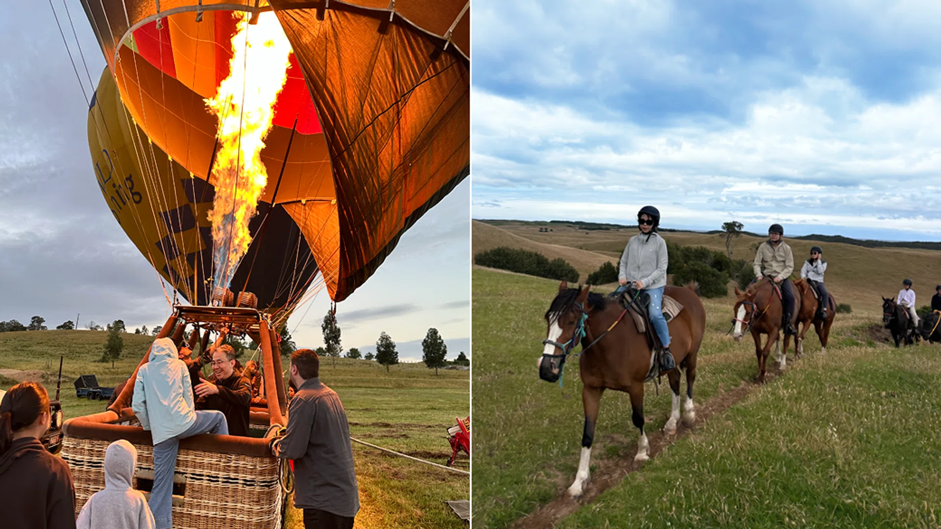 sunrise balloon ride and private horseback ride