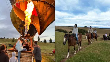 sunrise balloon ride and private horseback ride