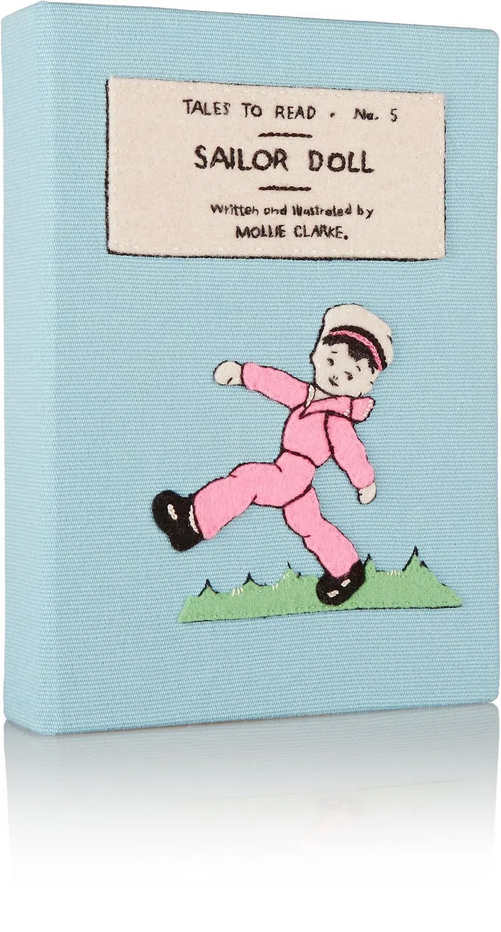 Sailor Doll Embroidered Canvas Clutch 