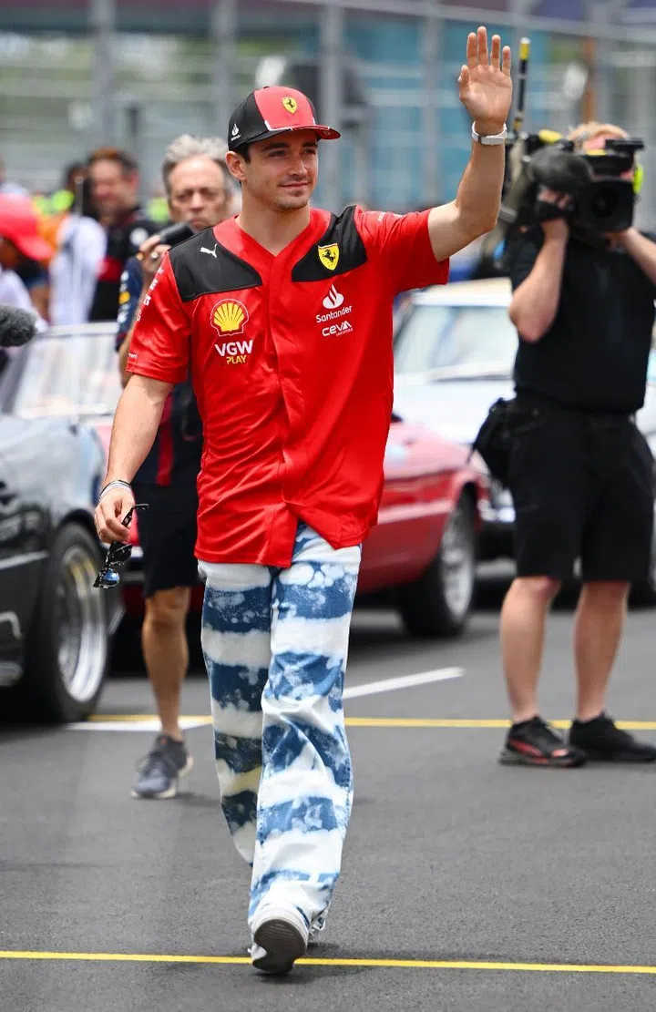 athlete fashion, sports style, iconic sports moments charles leclerc miami grand prix 2023 ferrari