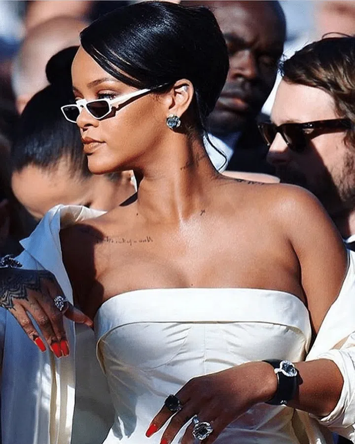 Mix casual and formal. Unexpectedly perfect pairings for formal gowns and chic shades give a edgy vibe.  Photo: @badgalriri 