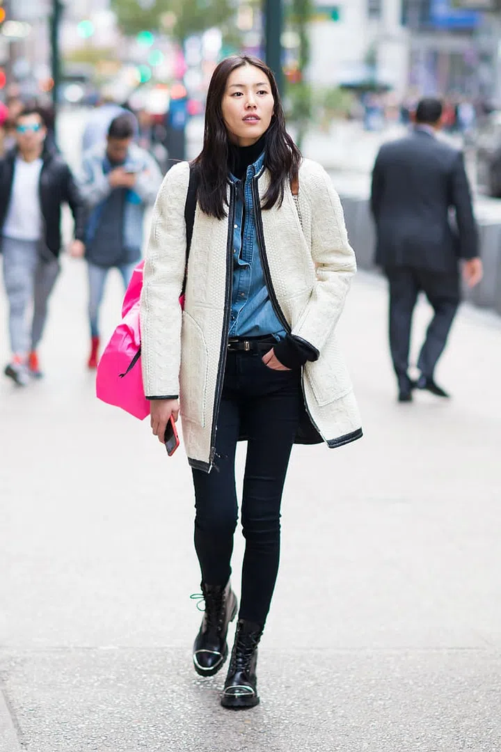 The Chinese model brought years of runway experience to the streets, impressing us time after time with perfectly styled looks. (Photo: Getty)