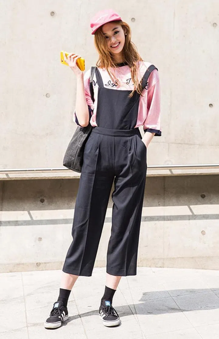 When one wears a jumpsuit, a boiler-suit or an overall, one becomes ready to work (and werk) to the point of slay. Do not conceit your fashion right to feel like you can run the world just because its too hot or too cold.  For the former, go commando with a fitted jumpsuit (but be wary of side-boob malfunction), and for the latter wear it over all your winter layers during the cold. Photo: Instagram/@halopeoplekr