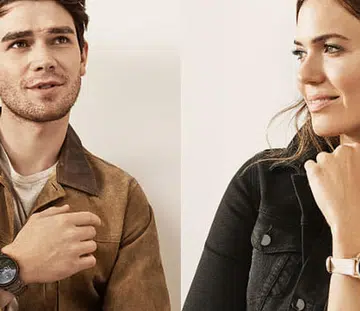 Fossil ambassadors, Mandy Moore and KJ Apa