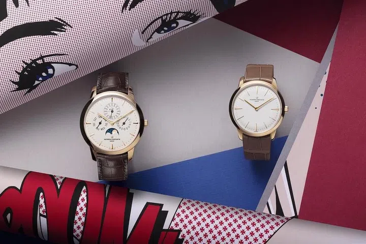 From left: Pink gold Patrimony Perpetual Calendar Ultra-Thin watch; pink gold Patrimony Manual-Winding watch. (Photo: Vacheron Constantin)