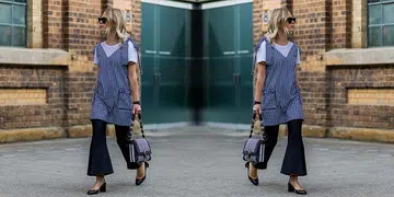 how to wear dress over pants