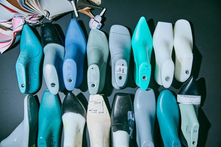 Shoe lasts that are used in the creative process are a part of Kean’s design education with the fashion accessories brand.