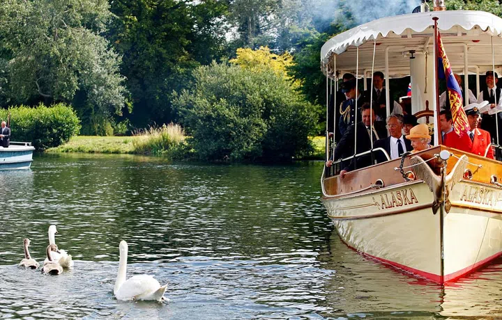 Queen Elizabeth owns all the (unclaimed) swans in England and Wales thanks to a Medieval law which preserved the then-delicacy for royals. The swans are counted every year. Here, the Queen is pictured attending a "Swan Upping". Photo: Getty 